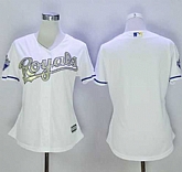 Women Kansas City Royals Blank White 2015 World Series Champions Gold Program Cool Base Stitched Baseball Jersey,baseball caps,new era cap wholesale,wholesale hats
